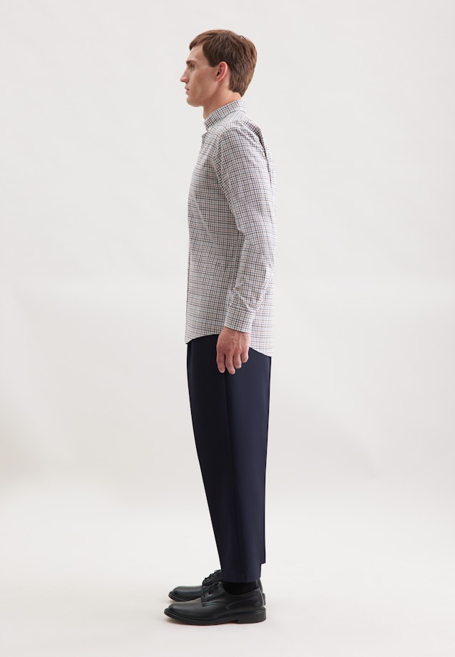 Regular Chemise en flanelle carreaux in Marron |  Seidensticker Onlineshop