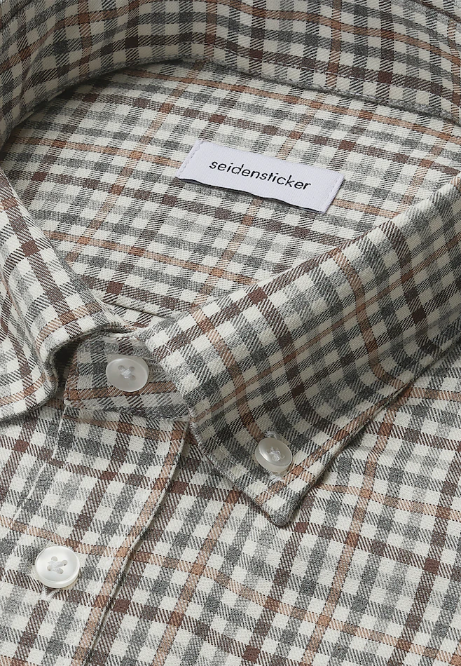 Regular Chemise en flanelle carreaux dans Marron | Boutique en ligne Seidensticker