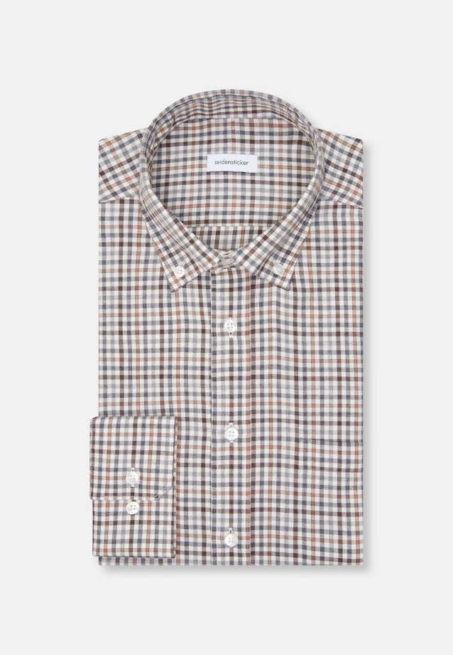 Regular Chemise en flanelle carreaux in Marron |  Seidensticker Onlineshop