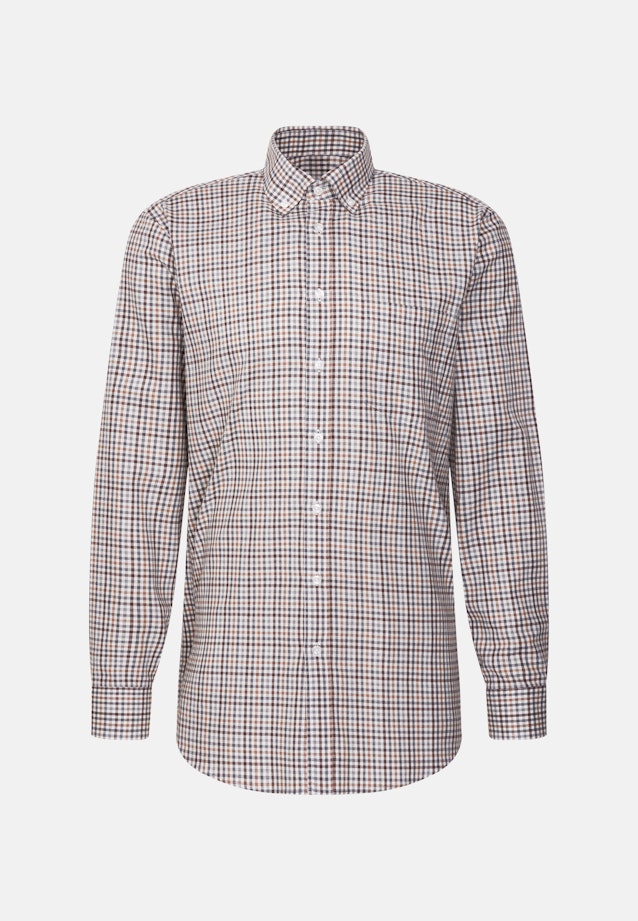 Regular Flanellhemd Karo in Braun |  Seidensticker Onlineshop