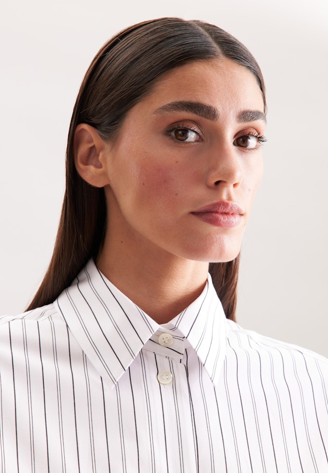 Oversized Hemdbluse mit tiefer Passe in Weiß |  Seidensticker Onlineshop