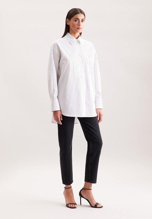 Oversized Hemdbluse mit tiefer Passe in Weiß |  Seidensticker Onlineshop