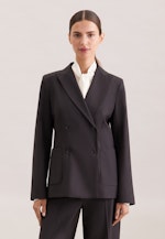 Zweireihiger Blazer mit aufgesetzten Taschen aus einer Wollmischung in Schwarz |  Seidensticker Onlineshop