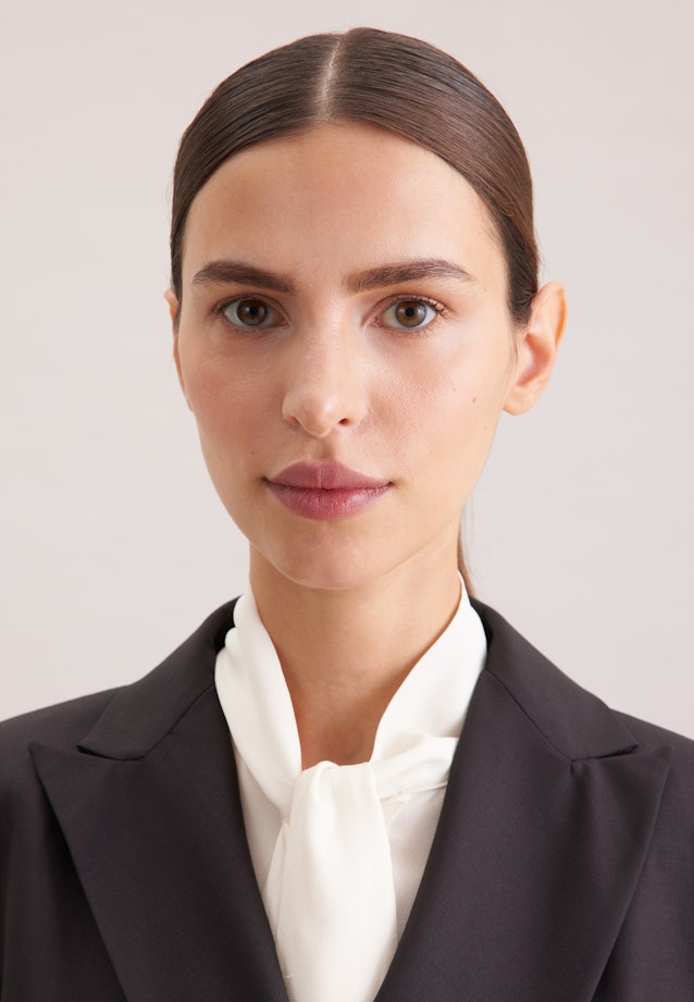 Zweireihiger Blazer mit aufgesetzten Taschen aus einer Wollmischung in Schwarz |  Seidensticker Onlineshop