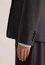 Zweireihiger Blazer mit aufgesetzten Taschen aus einer Wollmischung in Schwarz |  Seidensticker Onlineshop