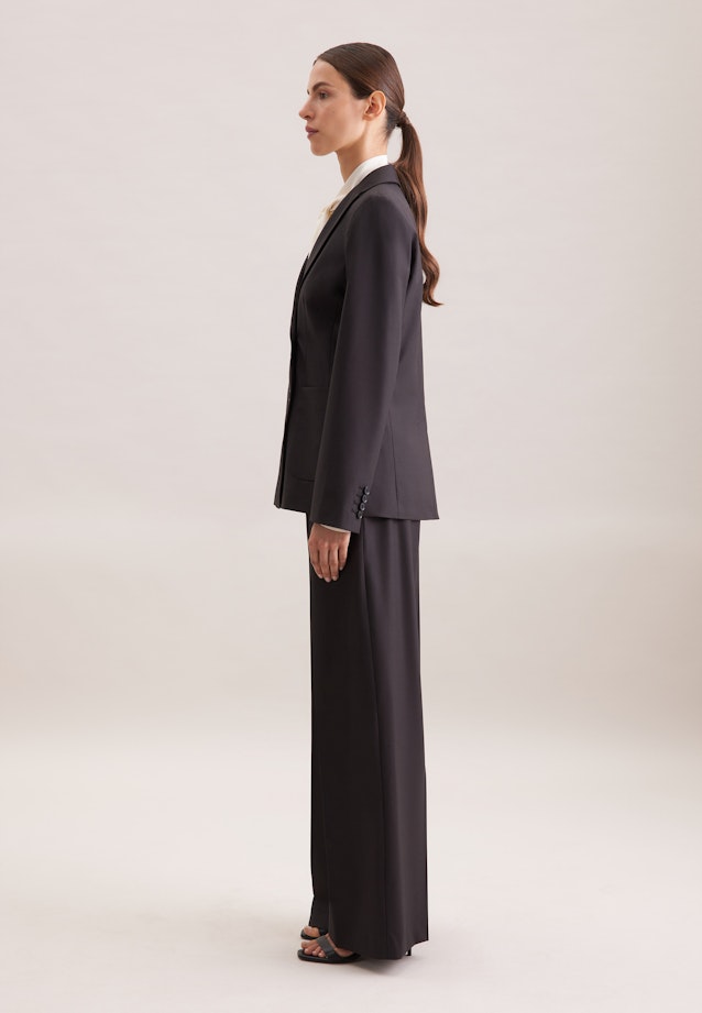 Zweireihiger Blazer mit aufgesetzten Taschen aus einer Wollmischung in Schwarz |  Seidensticker Onlineshop