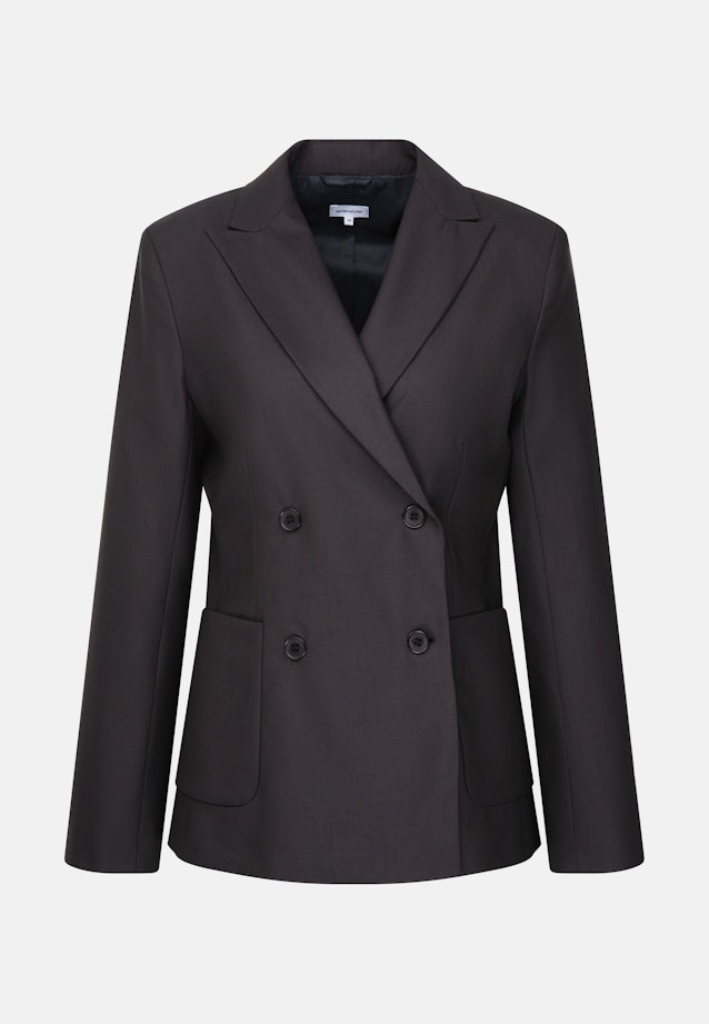Zweireihiger Blazer mit aufgesetzten Taschen aus einer Wollmischung in Schwarz |  Seidensticker Onlineshop
