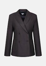 Zweireihiger Blazer mit aufgesetzten Taschen aus einer Wollmischung in Schwarz |  Seidensticker Onlineshop