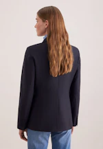 Zweireihiger Blazer mit aufgesetzten Taschen aus einer Wollmischung in Dunkelblau |  Seidensticker Onlineshop