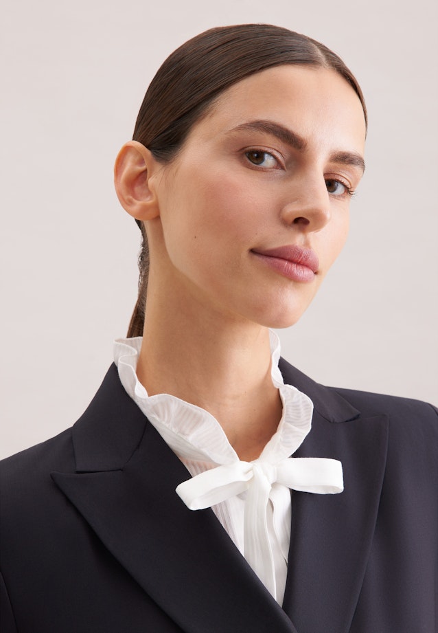 Zweireihiger Blazer mit aufgesetzten Taschen aus einer Wollmischung in Dunkelblau |  Seidensticker Onlineshop