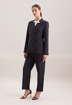 Zweireihiger Blazer mit aufgesetzten Taschen aus einer Wollmischung in Dunkelblau |  Seidensticker Onlineshop