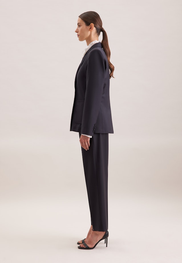 Zweireihiger Blazer mit aufgesetzten Taschen aus einer Wollmischung in Dunkelblau |  Seidensticker Onlineshop