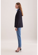 Zweireihiger Blazer mit aufgesetzten Taschen aus einer Wollmischung in Dunkelblau |  Seidensticker Onlineshop