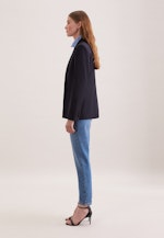 Zweireihiger Blazer mit aufgesetzten Taschen aus einer Wollmischung in Dunkelblau |  Seidensticker Onlineshop