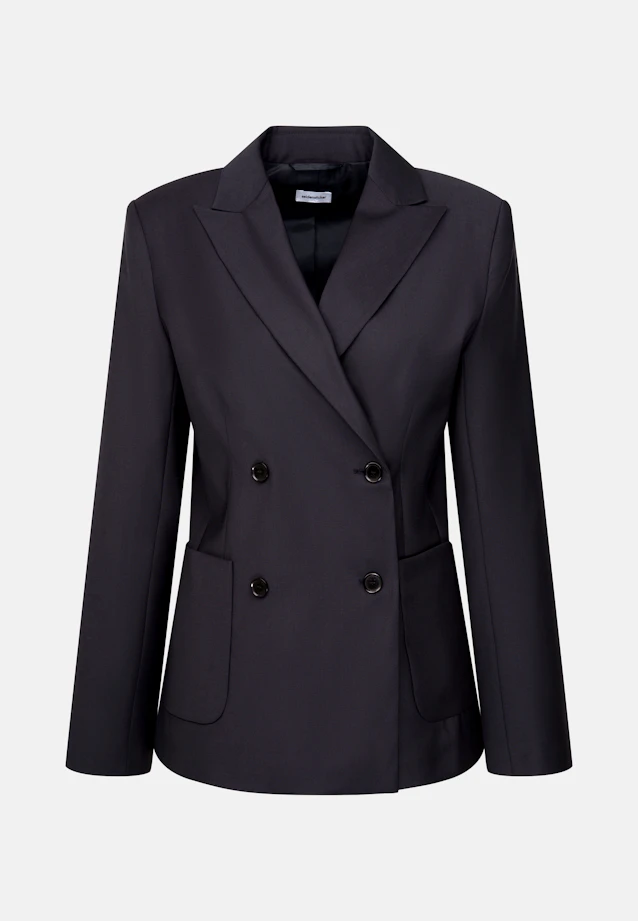 Blazer croisé avec poches patch en laine in Bleu Foncé |  Seidensticker Onlineshop