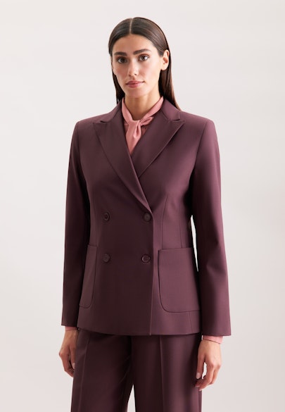 Zweireihiger Blazer mit aufgesetzten Taschen aus einer Wollmischung in Rot |  Seidensticker Onlineshop