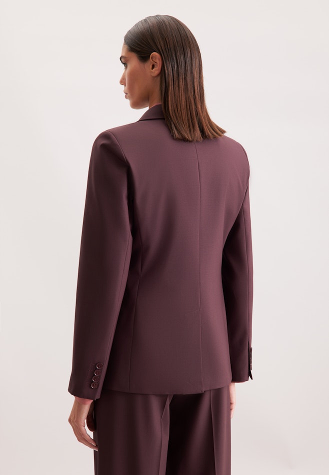 Zweireihiger Blazer mit aufgesetzten Taschen aus einer Wollmischung dans Rouge | Boutique en ligne Seidensticker