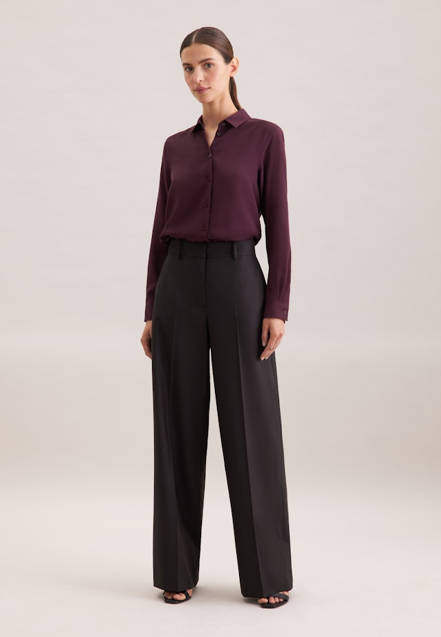 Gerade Hose mit Bügelfalten aus einer Wollmischung in Schwarz |  Seidensticker Onlineshop