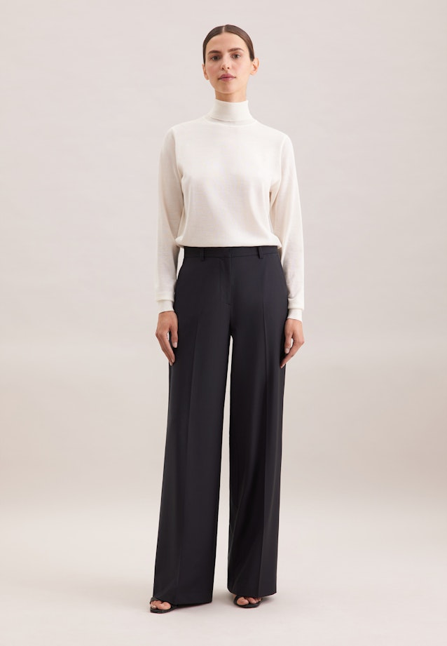 Gerade Hose mit Bügelfalten aus einer Wollmischung in Dunkelblau |  Seidensticker Onlineshop