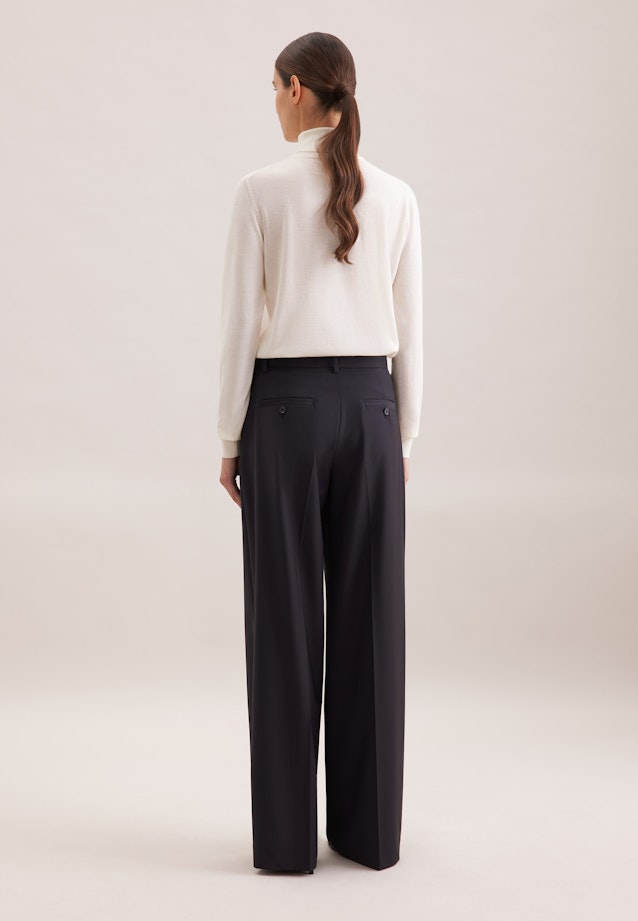 Gerade Hose mit Bügelfalten aus einer Wollmischung in Dunkelblau |  Seidensticker Onlineshop