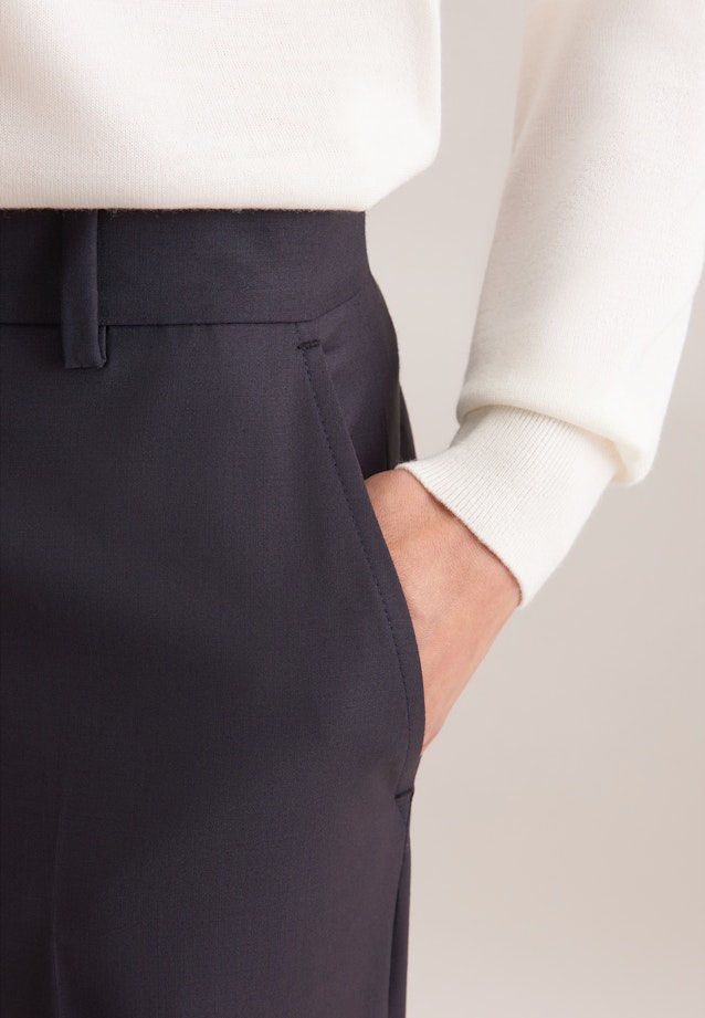 Gerade Hose mit Bügelfalten aus einer Wollmischung in Dunkelblau |  Seidensticker Onlineshop