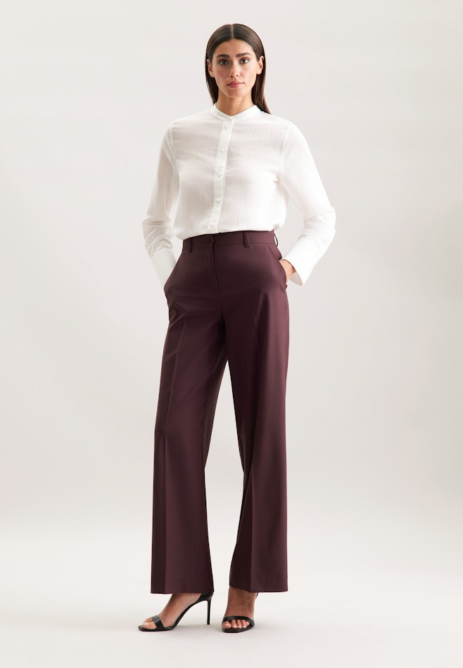 Gerade Hose mit Bügelfalten aus einer Wollmischung in Rot | Seidensticker Onlineshop
