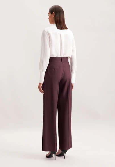 Straight trousers with creases made of wool-blend in Rouge |  Seidensticker Onlineshop