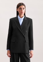 Zweireihiger Blazer mit Pattentaschen aus einer Wollmischung in Schwarz |  Seidensticker Onlineshop