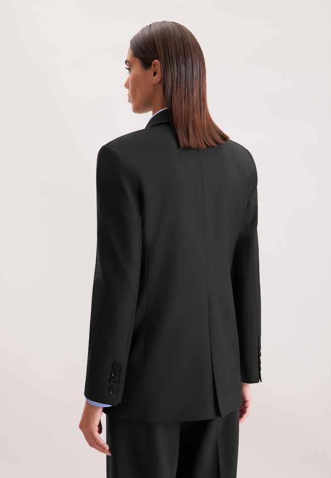Zweireihiger Blazer mit Pattentaschen aus einer Wollmischung in Schwarz | Seidensticker Onlineshop