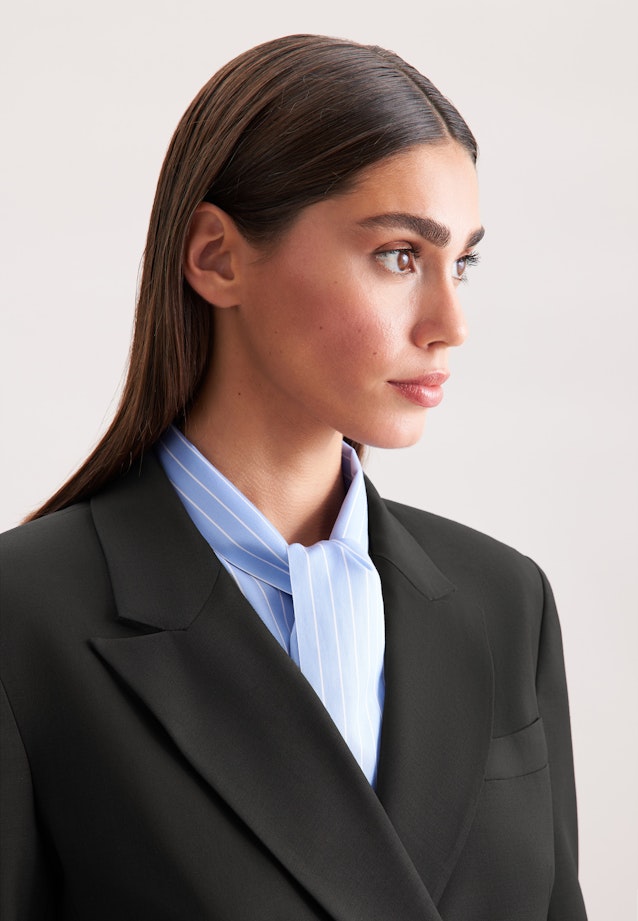 Zweireihiger Blazer mit Pattentaschen aus einer Wollmischung in Schwarz |  Seidensticker Onlineshop