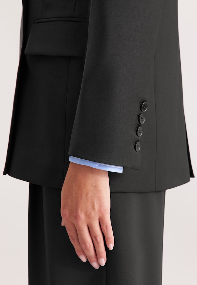 Zweireihiger Blazer mit Pattentaschen aus einer Wollmischung in Schwarz |  Seidensticker Onlineshop