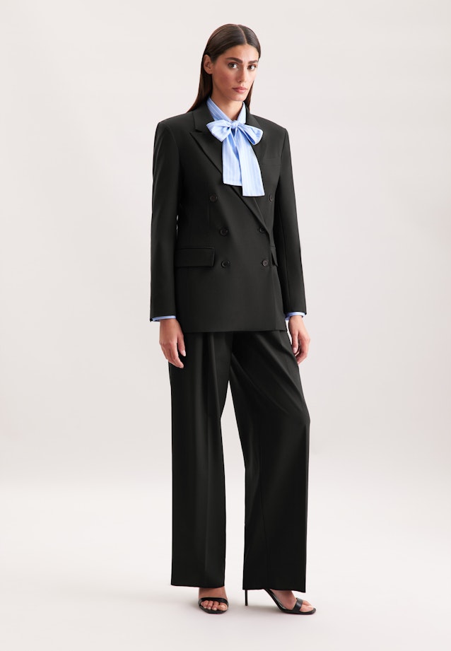 Zweireihiger Blazer mit Pattentaschen aus einer Wollmischung in Schwarz |  Seidensticker Onlineshop