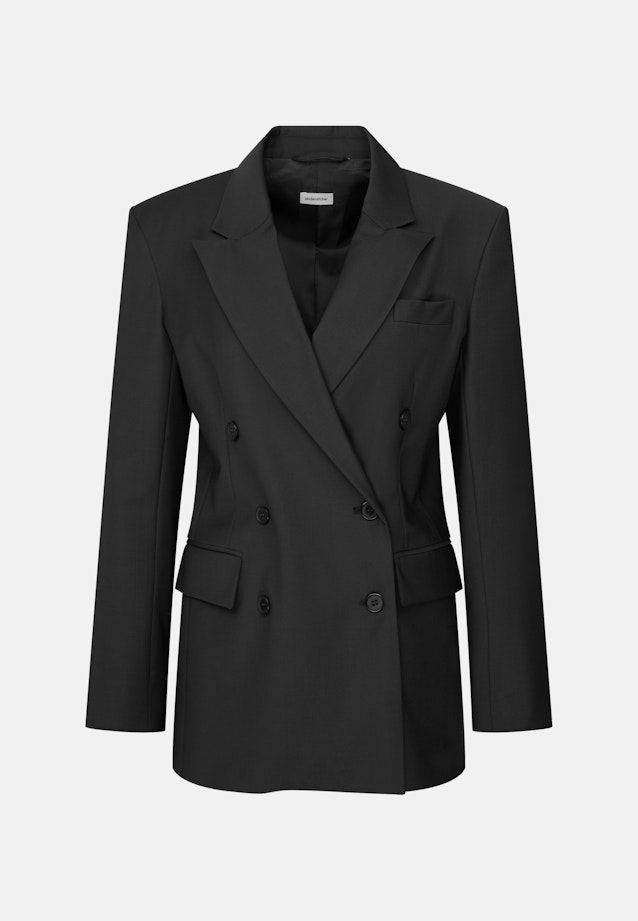 Zweireihiger Blazer mit Pattentaschen aus einer Wollmischung in Schwarz |  Seidensticker Onlineshop