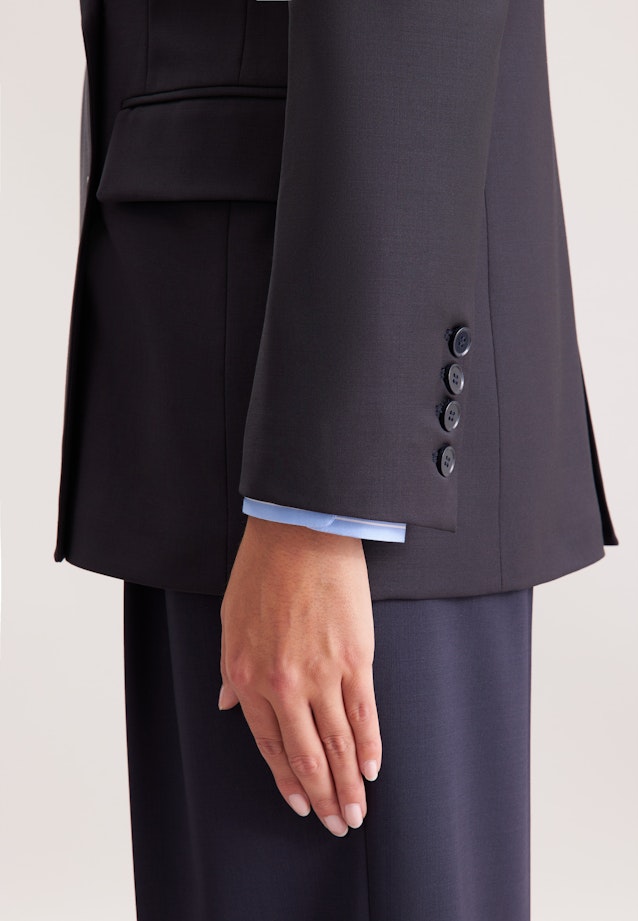Zweireihiger Blazer mit Pattentaschen aus einer Wollmischung in Dunkelblau |  Seidensticker Onlineshop