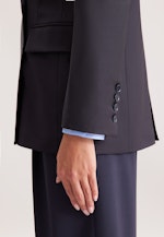 Zweireihiger Blazer mit Pattentaschen aus einer Wollmischung in Dunkelblau |  Seidensticker Onlineshop
