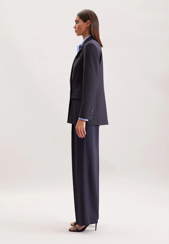 Zweireihiger Blazer mit Pattentaschen aus einer Wollmischung in Dunkelblau |  Seidensticker Onlineshop
