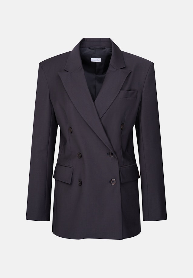 Zweireihiger Blazer mit Pattentaschen aus einer Wollmischung in Dunkelblau |  Seidensticker Onlineshop