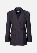 Zweireihiger Blazer mit Pattentaschen aus einer Wollmischung in Bleu Foncé |  Seidensticker Onlineshop