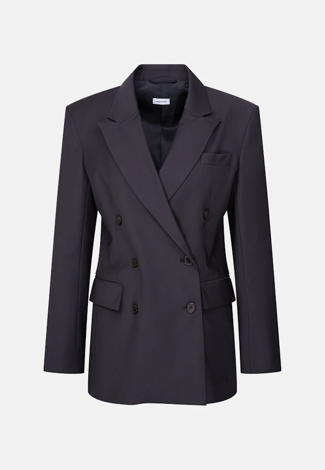 Zweireihiger Blazer mit Pattentaschen aus einer Wollmischung in Dunkelblau | Seidensticker Onlineshop