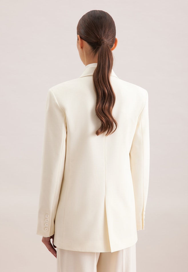 Zweireihiger Blazer mit Pattentaschen aus einer Wollmischung in Ecru | Seidensticker Onlineshop