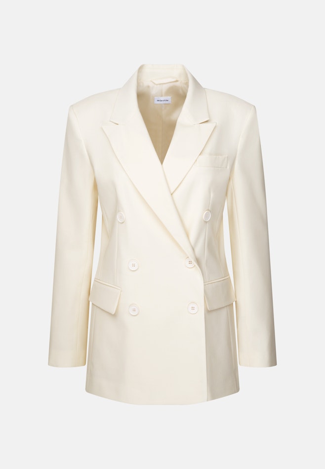 Zweireihiger Blazer mit Pattentaschen aus einer Wollmischung in Ecru | Seidensticker Onlineshop
