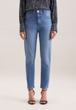 Mom- Fit Jeans High Waist mit Stretchanteil in Mittelblau |  Seidensticker Onlineshop