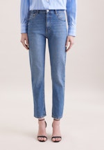 Mom- Fit Jeans High Waist mit Stretchanteil in Mittelblau |  Seidensticker Onlineshop
