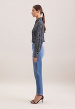 Mom- Fit Jeans High Waist mit Stretchanteil in Mittelblau |  Seidensticker Onlineshop