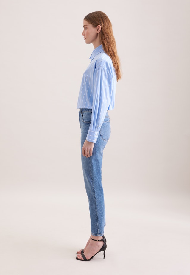 Mom- Fit Jeans High Waist mit Stretchanteil in Mittelblau |  Seidensticker Onlineshop