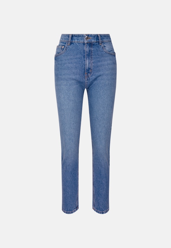 Mom- Fit Jeans High Waist mit Stretchanteil in Mittelblau |  Seidensticker Onlineshop