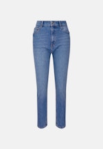 Mom- Fit Jeans High Waist mit Stretchanteil in Mittelblau |  Seidensticker Onlineshop