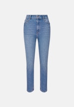 Mom- Fit Jeans High Waist mit Stretchanteil in Mittelblau |  Seidensticker Onlineshop