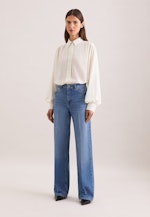 Wide- Leg Jeans High Waist mit Stretchanteil in Mittelblau |  Seidensticker Onlineshop
