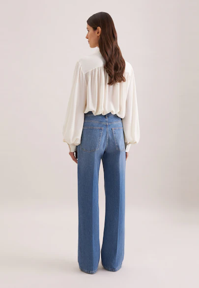 Wide- Leg Jeans High Waist mit Stretchanteil in Blue |  Seidensticker Onlineshop
